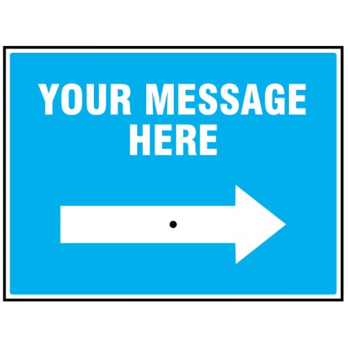 Your Message Here - Reflex Sign with Reversible Arrow