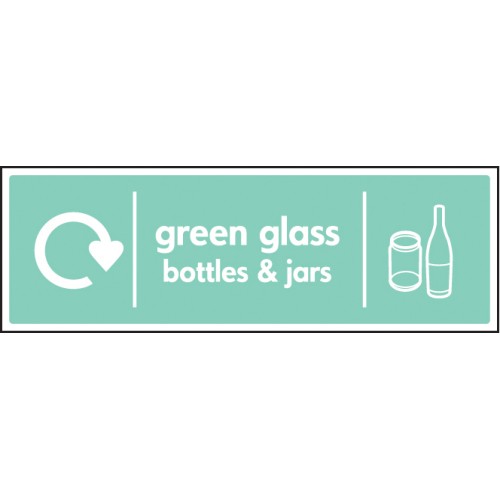 Green Glass Bottles & Jars - WRAP Recycling Sign