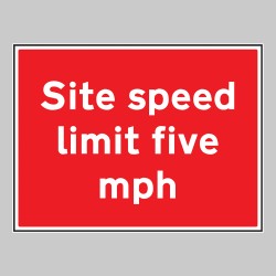 Site Speed Limit Five mph